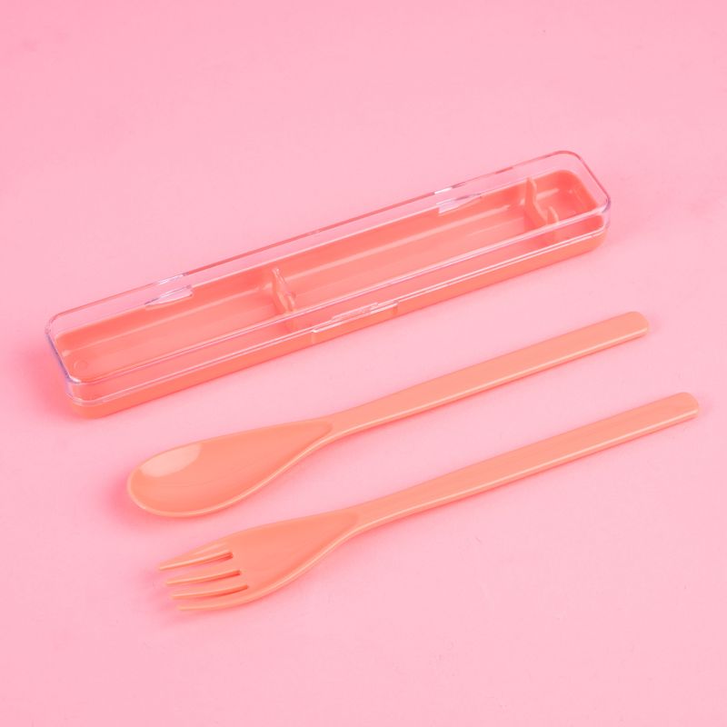 Juego-de-cubiertos-port-til-colorido-naranja-Miniso-5-20966