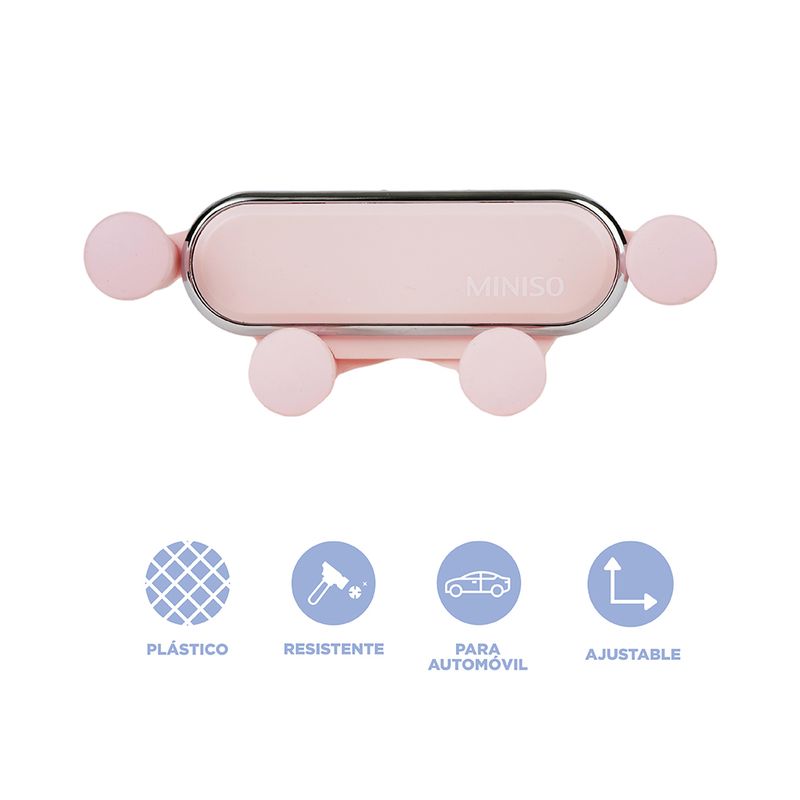 Soporte-de-celular-para-auto-gravedad-macaron-rosa-Miniso-4-21891