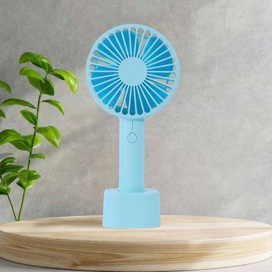 Mini ventilador de mano con base 1200 mah miniso azul -  Miniso