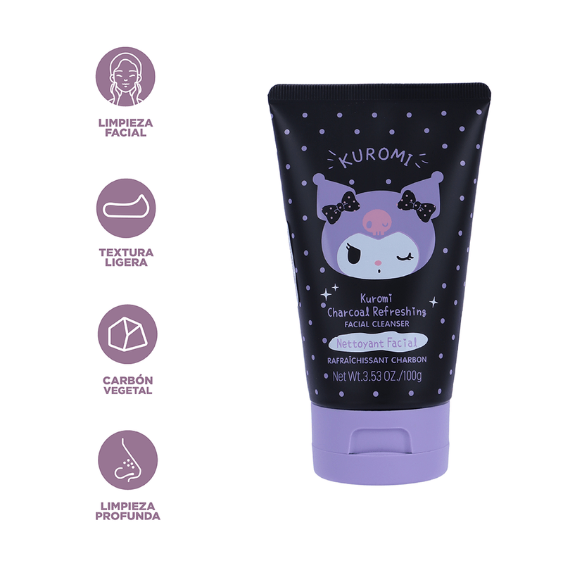 Limpiador-facial-refrescante-de-carb-n-vegetal-kuromi-Sanrio-3-21695