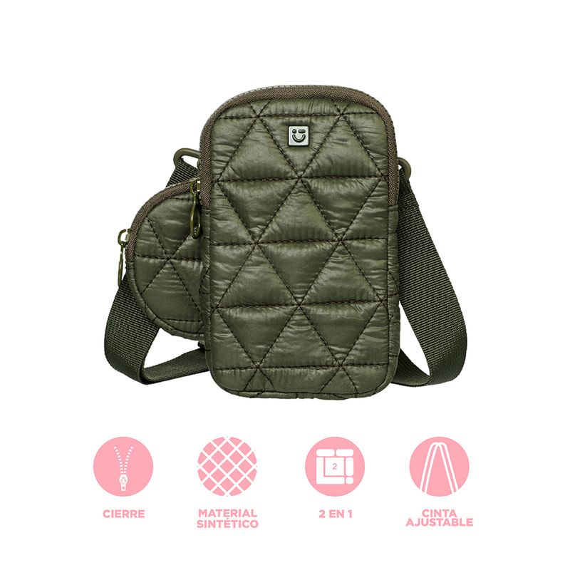 Bolso-porta-celular-con-accesorio-monedero-miniso-serie-nylon-acolchado-triangulos-verde-militar-Miniso-4-21872