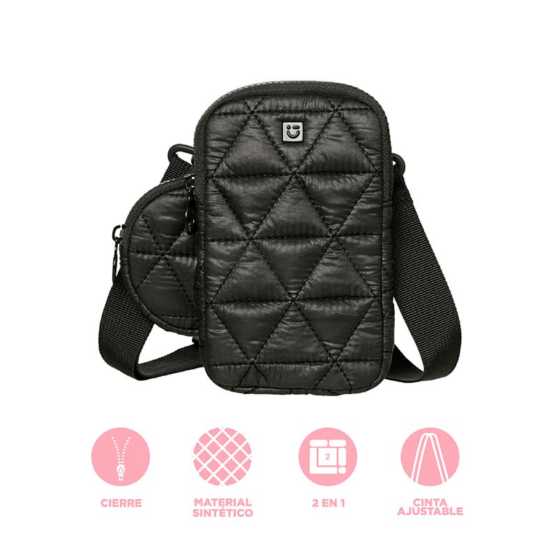 Bolso-porta-celular-con-accesorio-monedero-miniso-serie-nylon-acolchado-triangulos-verde-militar-Miniso-4-21873