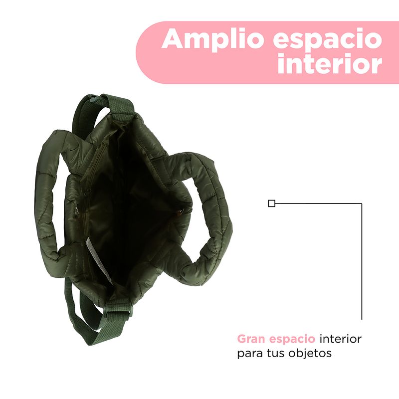 Bolso-tote-miniso-serie-nylon-acolchado-triangulos-verde-militar-Miniso-5-21874