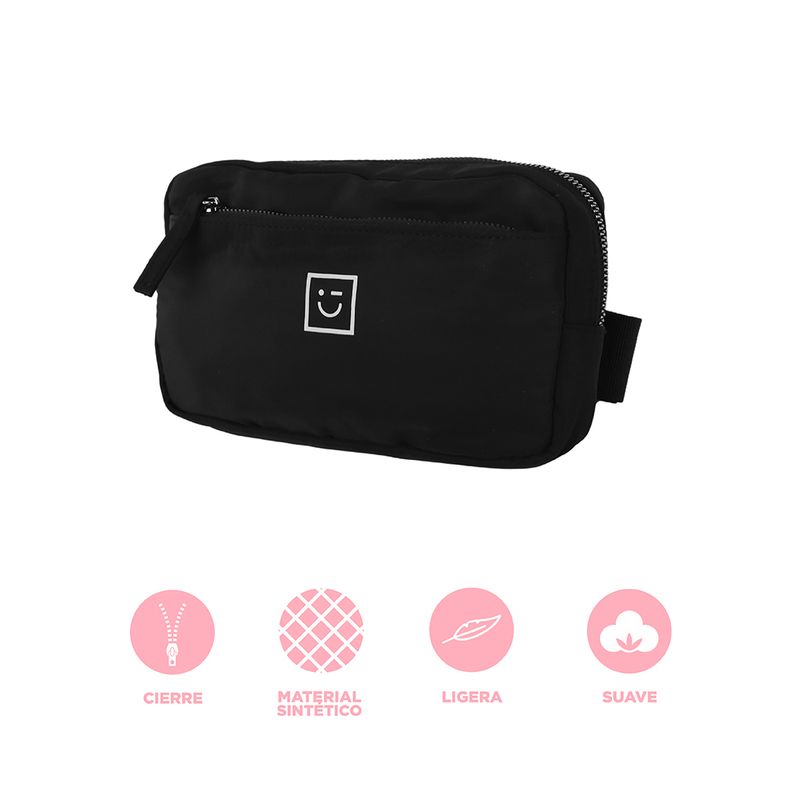 Bolso-estilo-cangurera-miniso-serie-black-white-nylon-negro-Miniso-3-21927