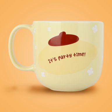 Taza de cerámica con cuchara en relieve de personajes de sanrio 450 ml pompompurin amarillo -  Sanrio