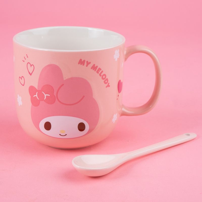 Taza-de-cer-mica-con-cuchara-en-relieve-de-personajes-de-sanrio-450-ml-my-melody-rosa-Sanrio-5-21959