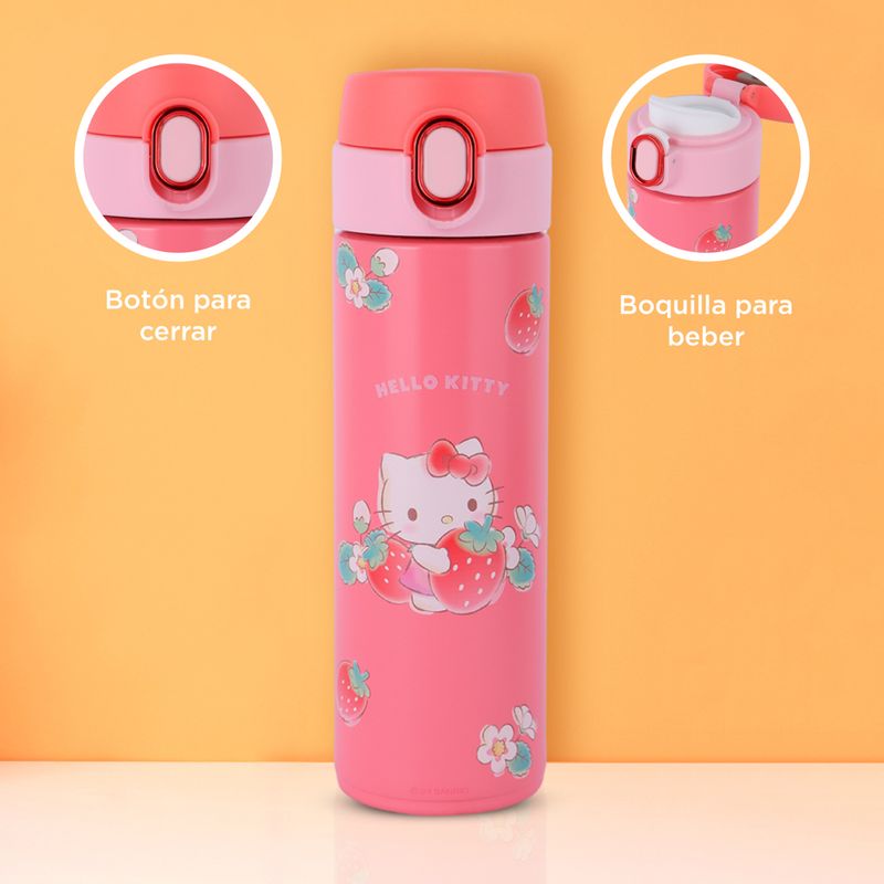 Termo-con-tapa-abatible-autom-tica-colecci-n-strawberry-personajes-sanrio-420-ml-hello-kitty-rojo-Sanrio-6-21960