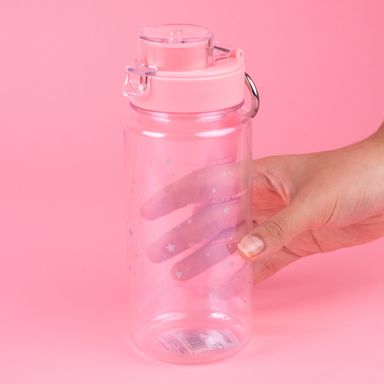 Tomatodo de plástico serie holográfica con correa 640 ml rosa -  Miniso