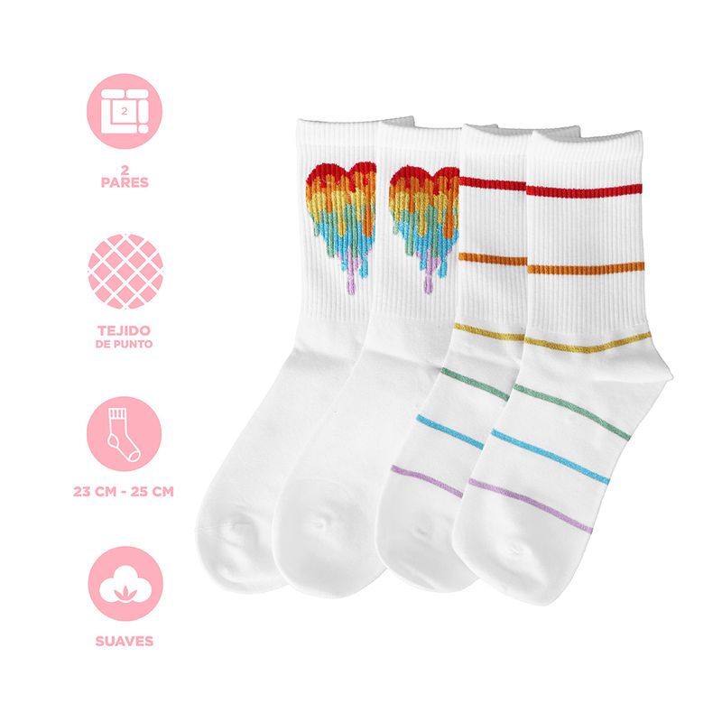 Medias-miniso-serie-rainbow-coraz-n-y-rayas-delgadas-2-pares-Miniso-4-22128