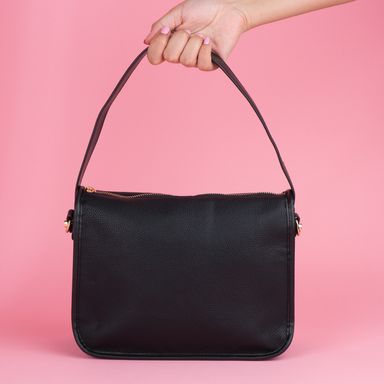 Bolso crossbody clasico miniso tipo piel texturizado negro -  Miniso