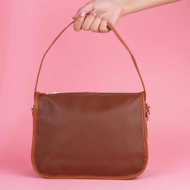 Bolso crossbody clasico miniso tipo piel texturizado café -  Miniso