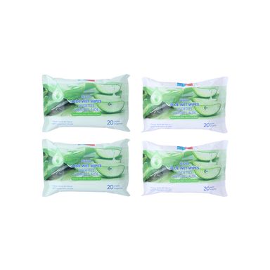 Toallitas humedas de aloe 20 toallitas x 4 paquetes -  Miniso
