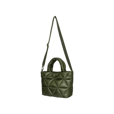 Bolso tote miniso serie nylon acolchado triangulos verde militar -  Miniso