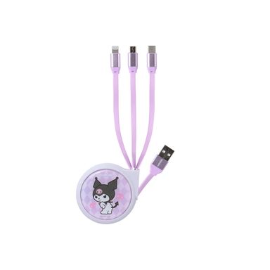 Cable de carga y datos lightning tres en uno kuromi sanrio -  Sanrio