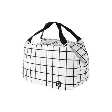 Lonchera miniso serie geométrico cuadros blanco -  Miniso