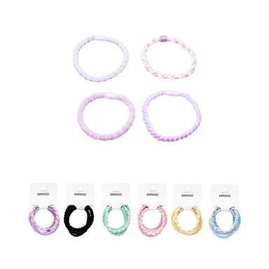 Set de ligas para cabello trenzadas multi estilo 4 pzas mix de colores -  Miniso