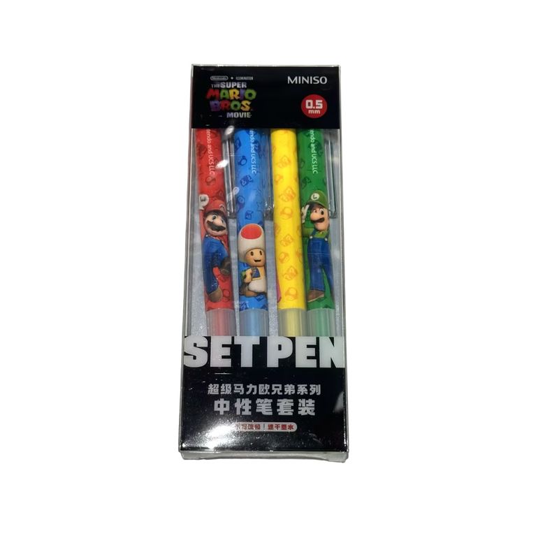 Lapicero-set-de-4-pzas-de-gel-color-negro-0-5-mm-serie-mario-bros-Mario-Bros-1-21928