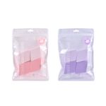 Esponjas-de-maquillaje-rhombus-de-doble-uso-4-piezas-rosa-y-morado-Miniso-1-21492