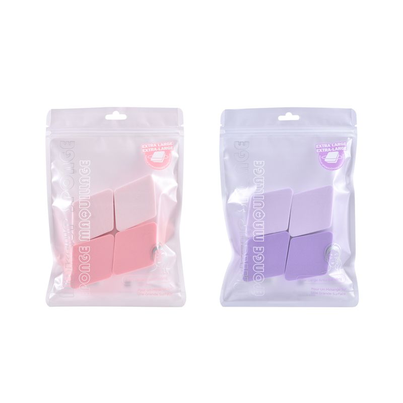 Esponjas-de-maquillaje-rhombus-de-doble-uso-4-piezas-rosa-y-morado-Miniso-1-21492