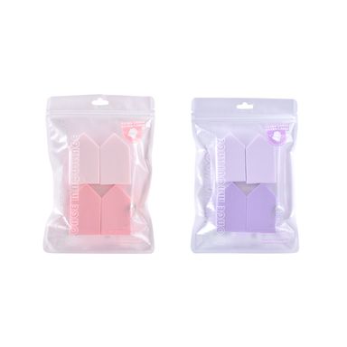 Esponjas de maquillaje de doble uso con forma de casa 4 piezas rosa y púrpura -  Miniso
