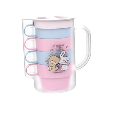 Vaso de plástico juego de jarra de agua y cuatro tazas de la colección mikko 1000 ml -  Mikko