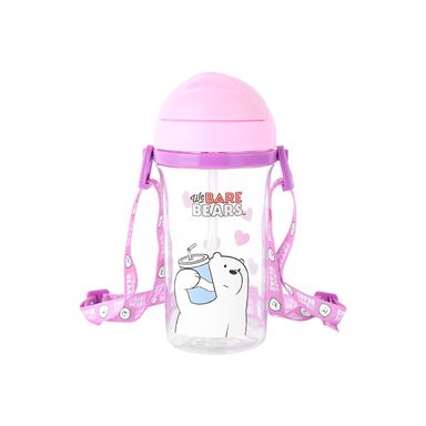 Tomatodo de plastico we bare bears collection 5.0 con sorbete y correa 400 ml polar rosa - We Bare Bears