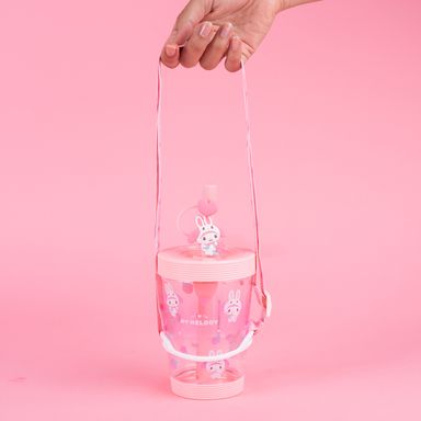 Tomatodo de plástico de personajes de sanrio con correa para el hombro 535 ml my melody rosa -  Sanrio