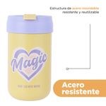 Termo-botella-aislante-serie-letters-con-tapa-abatible-400-ml-beige-Miniso-7-20958