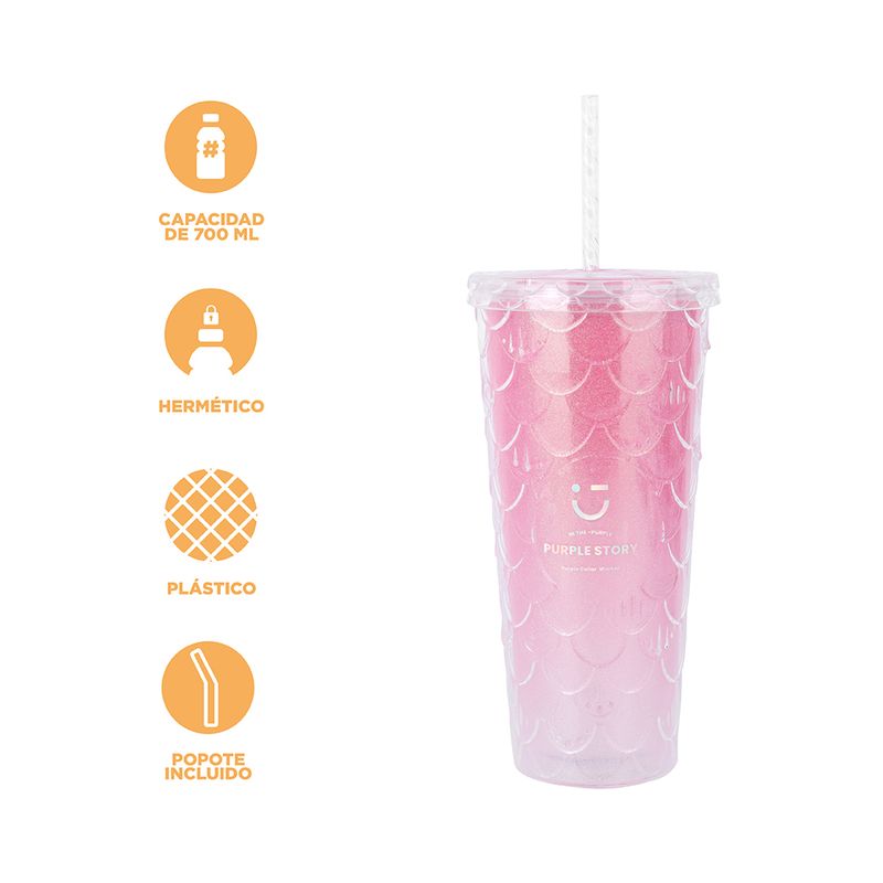 Vaso-de-pl-stico-con-dise-o-de-escamas-de-pescado-serie-hologr-fica-700-ml-rosa-Miniso-3-22073