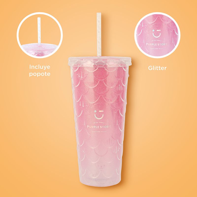Vaso-de-pl-stico-con-dise-o-de-escamas-de-pescado-serie-hologr-fica-700-ml-rosa-Miniso-5-22073