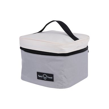 Lonchera miniso bloques de color serie mousse cuadrada gris y blanco -  Miniso