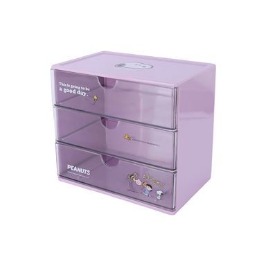 Organizador de plástico con cajones serie snoopy color morado serie snoopy -  Snoopy