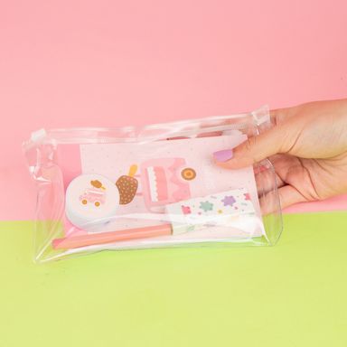 Set bloc de notas , 1 tajador, 2 lapices, 1 goma serie ice cream -  Ice Cream