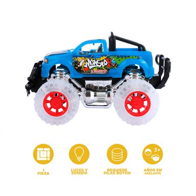Juguete terrestre vehiculo todoterreno de inercia con luz y sonido azul 53cm x 30cm x 34cm serie miniso -  Miniso