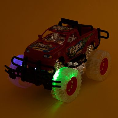 Juguete terrestre vehiculo todoterreno de inercia con luz y sonido rojo 53cm x 30cm x 34cm serie miniso -  Miniso