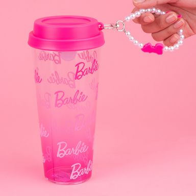 Vaso de plástico de colección barbie con asa de cuentas 640 ml -  Barbie