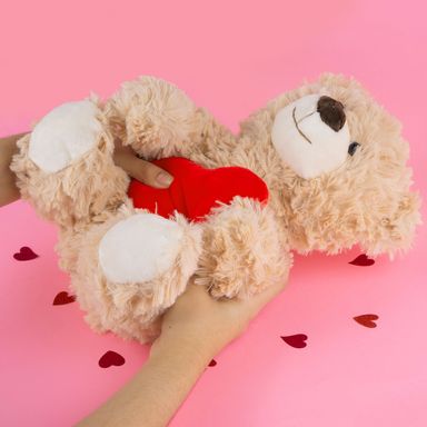 Peluche osito con corazón de 30cm serie miniso -  Miniso