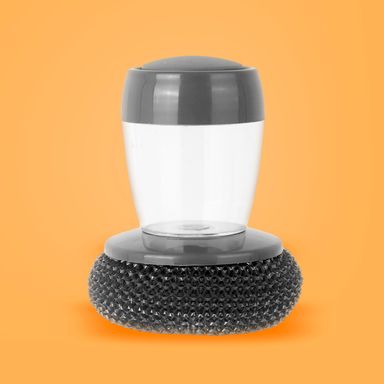 Bola para limpiar platos con dispensador de jabón gris -  Miniso