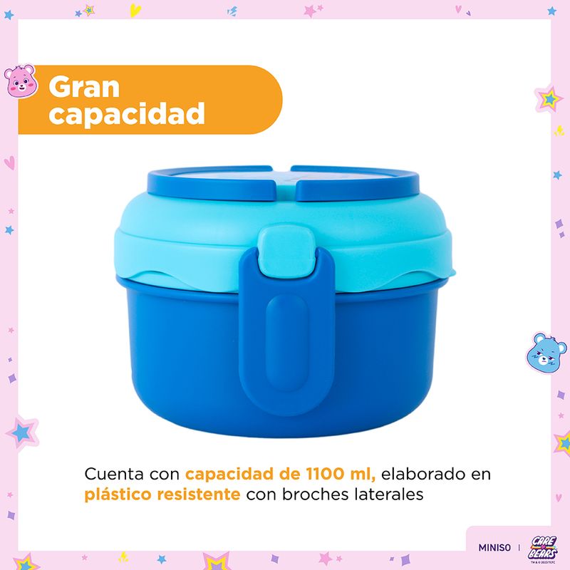 Taper-para-alimentos-lonchera-redonda-de-doble-capa-de-la-colecci-n-care-bears-1100-ml-azul-Care-Bears-5-22835