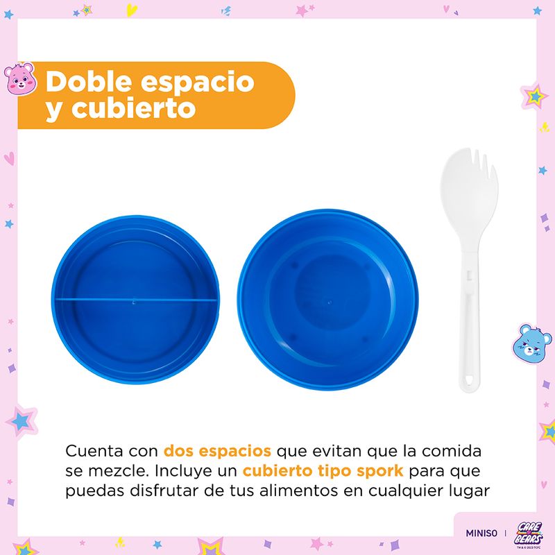 Taper-para-alimentos-lonchera-redonda-de-doble-capa-de-la-colecci-n-care-bears-1100-ml-azul-Care-Bears-6-22835