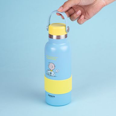 Termo con asa y funda 500 ml azul serie snoopy -  Snoopy