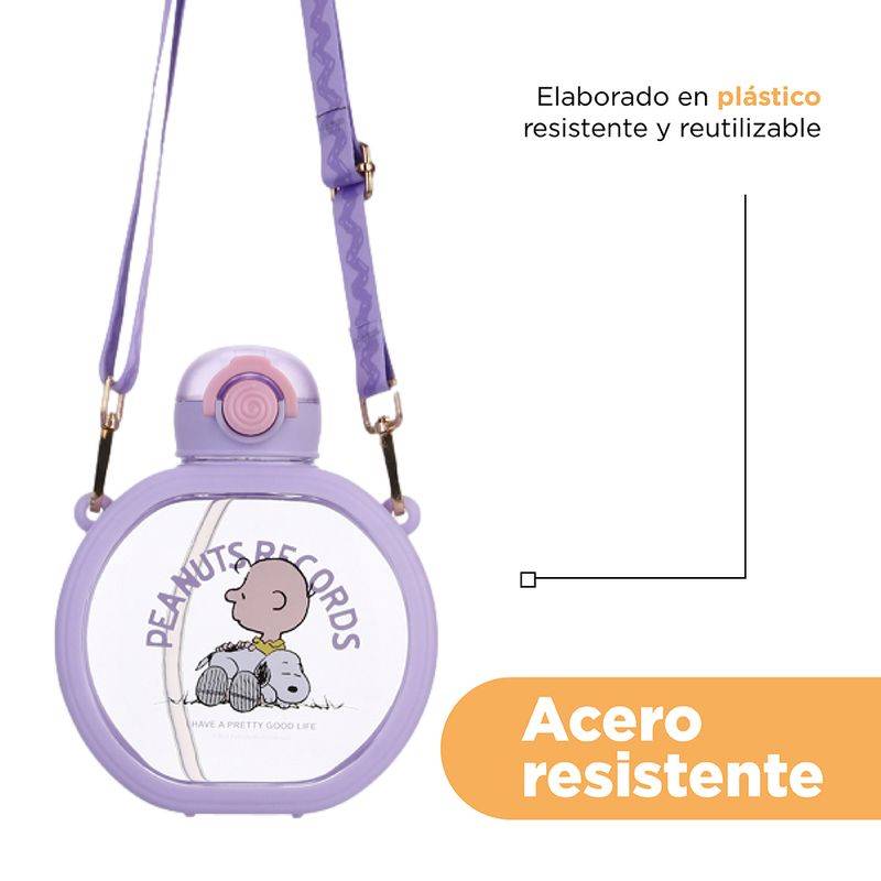 Tomatodo-de-pl-stico-con-correa-y-tapa-abatible-automatica-710-ml-purpura-serie-snoopy-Snoopy-7-22877