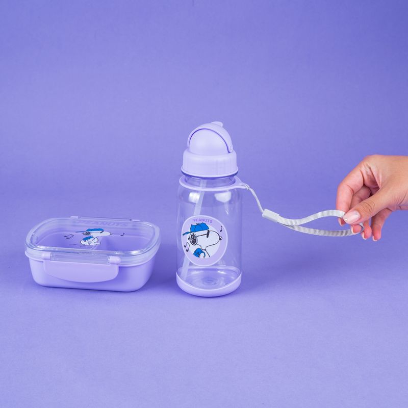 Taper-bento-box-y-botella-de-agua-vida-colorida-serie-snoopy-color-morado-Snoopy-2-22932