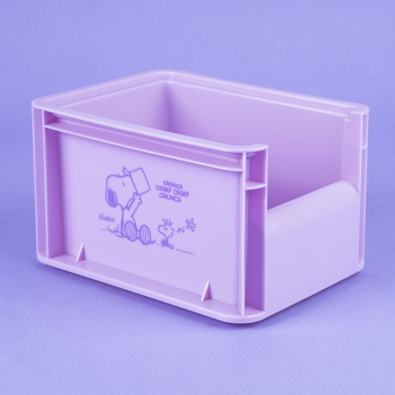 Organizador-de-pl-stico-de-almacenamiento-peque-o-apilable-sin-tapa-purpura-serie-snoopy-Snoopy-3-22936