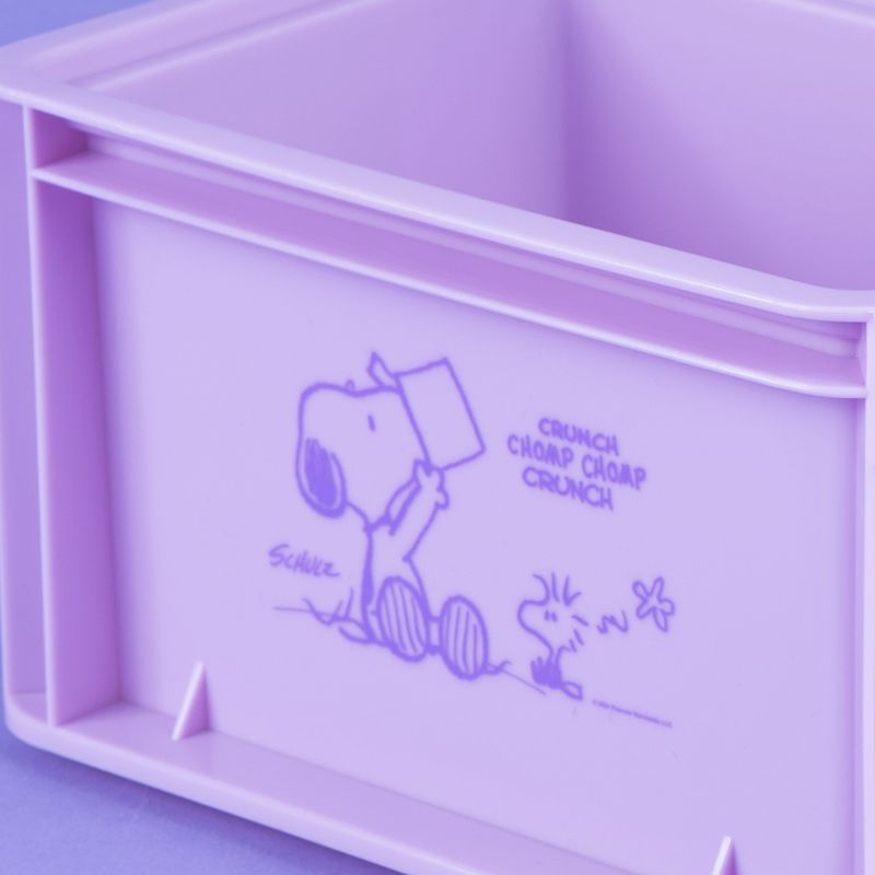 Organizador-de-pl-stico-de-almacenamiento-peque-o-apilable-sin-tapa-purpura-serie-snoopy-Snoopy-7-22936