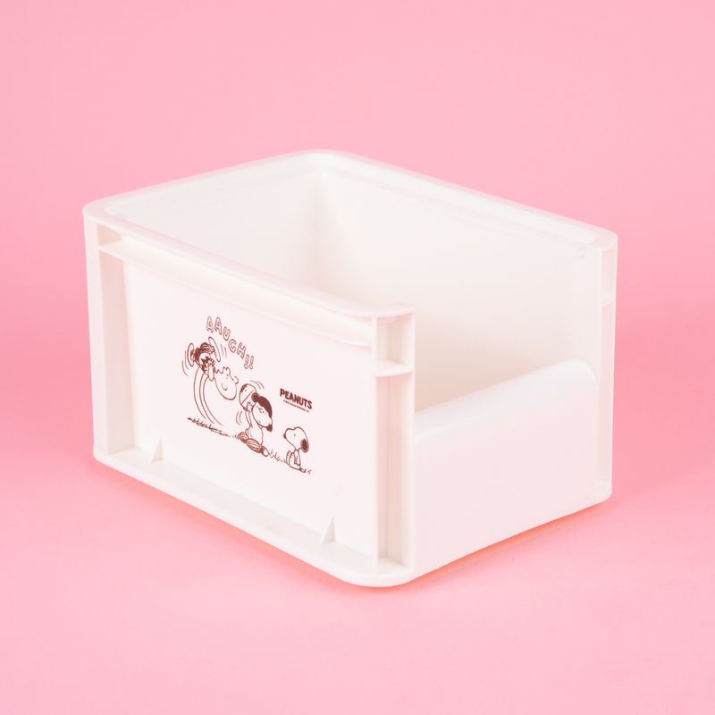 Organizador-de-pl-stico-de-almacenamiento-peque-o-apilable-sin-tapa-blanco-serie-snoopy-Snoopy-3-22937