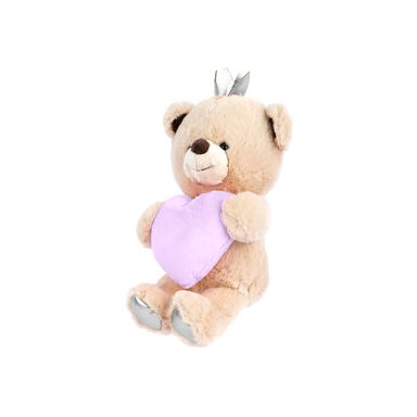 Peluche oso con corona y una corazón morado 20cm serie miniso -  Miniso