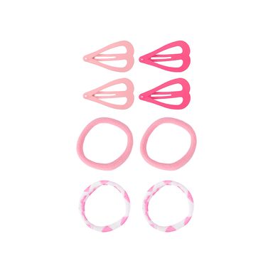Set de accesorios para cabello miniso serie pink corazones 8 pzas -  Miniso