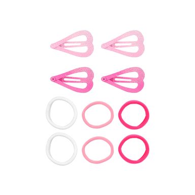 Set de accesorios para cabello miniso serie pink corazones 10 pzas -  Miniso