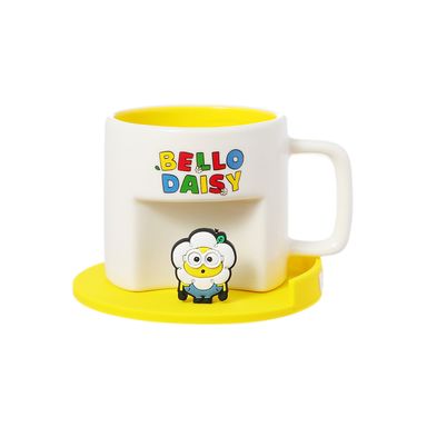 Taza de cerámica con posavasos de dibujos animados de la colección daisy minions 450 ml amarillo -  Minions